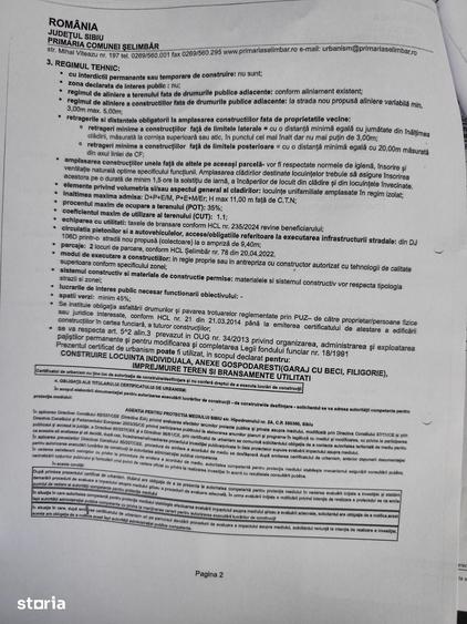 Teren de 750 mp, în Șelimbăr