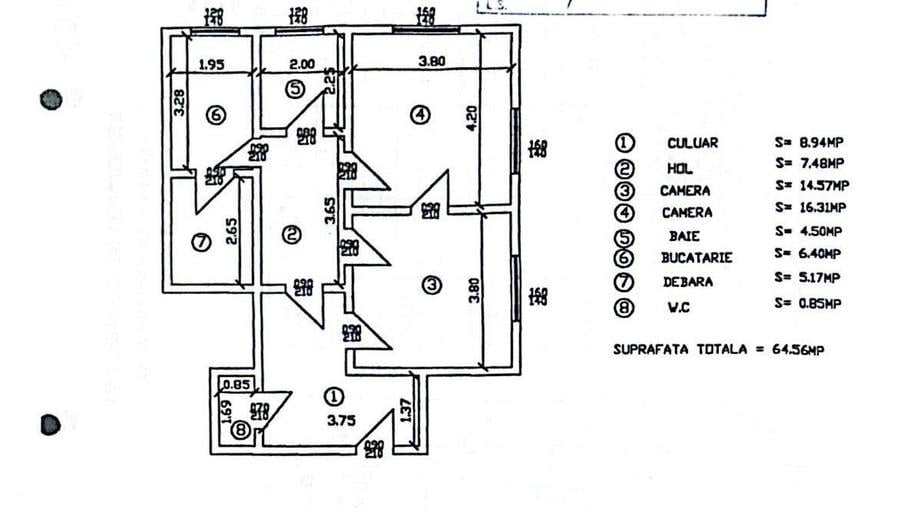 Apartament cu 3 camere în Cișmigiu