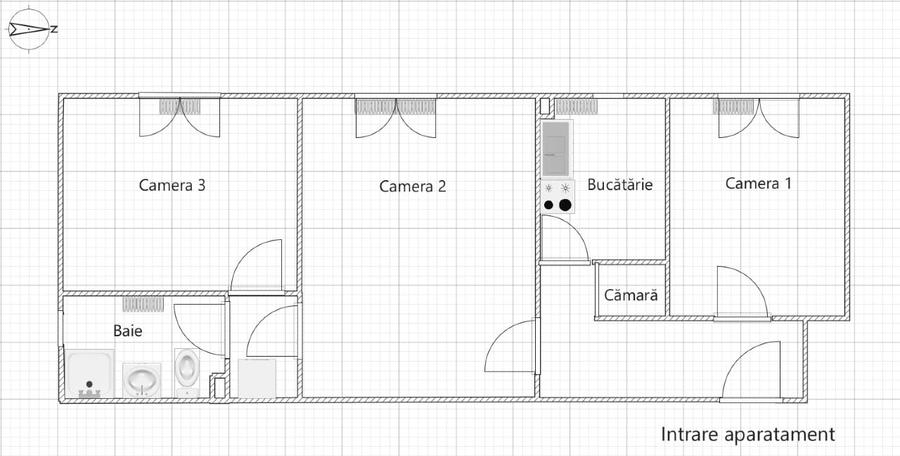 Apartament cu 3 camere în Cetate