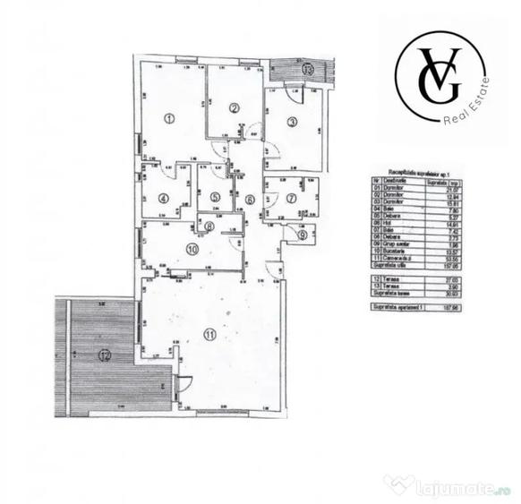 Apartament cu 4 camere decomandat în Central
