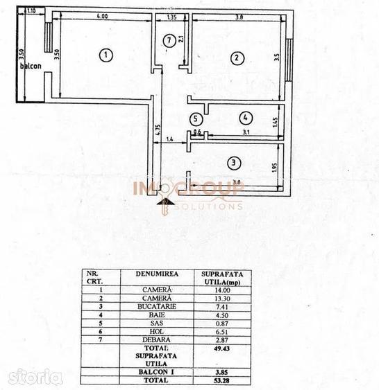 Apartament cu 2 camere decomandat în Nicolina