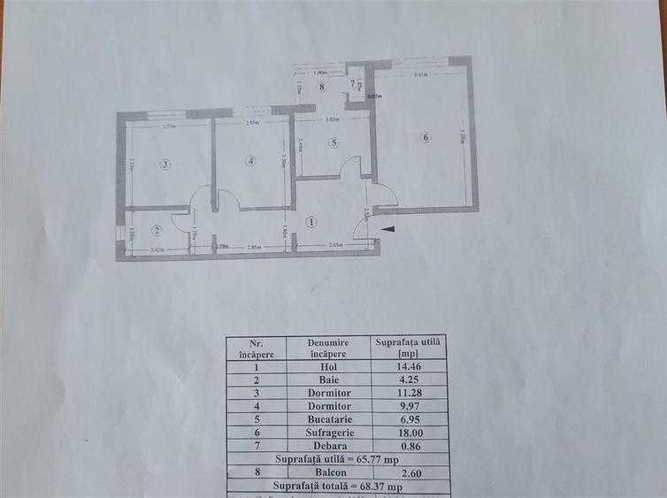 Apartament cu 3 camere decomandat, mobilat în Obcini
