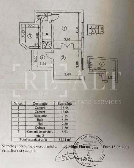 Apartament cu 2 camere semidecomandat în Armeneasca