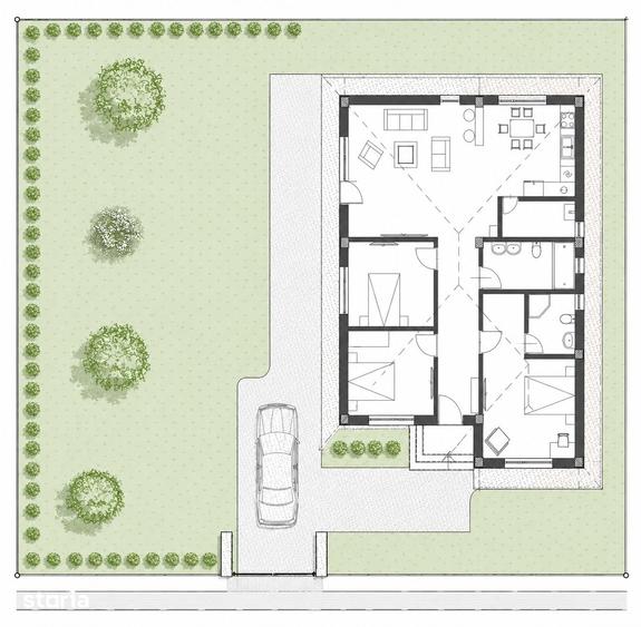 Casa PARTER noua cu 4 camere, teren 750 mp!! - 9