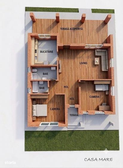 Casă cu 3 camere în Sântandrei