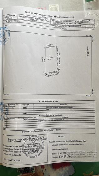 Teren de 1183 mp, în Malcoci