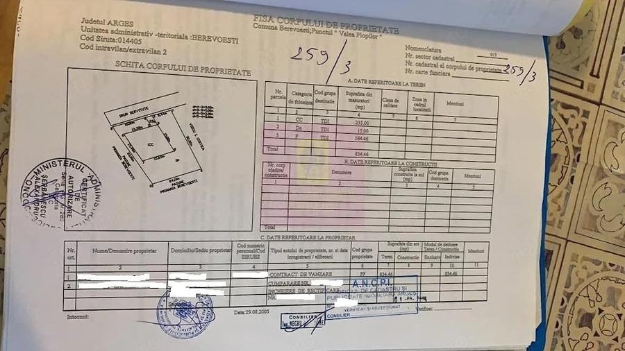 Teren de 834 mp, în Berevoești