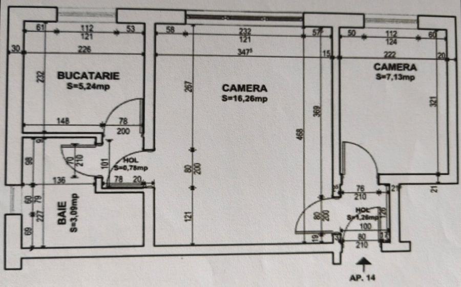 Apartament cu 2 camere semidecomandat, mobilat în Complex Studențesc