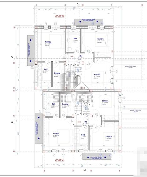 Duplex cu 4 camere cu Canalizare în Florești