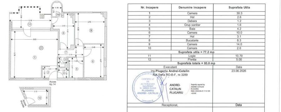 Apartament cu 3 camere decomandat în Drumul Carului