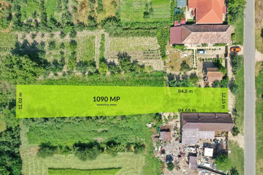 Teren Construcții intravilan de 1090 mp, în Parța