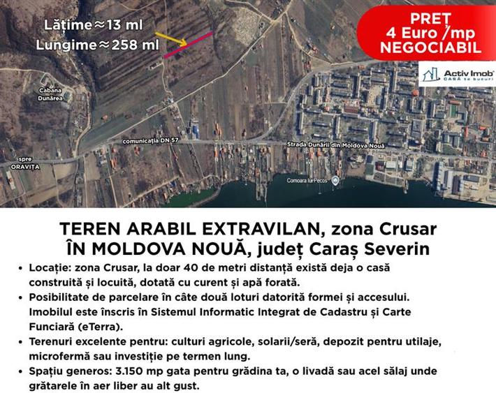 Teren agricol extravilan de 3150 mp, în Exterior Nord
