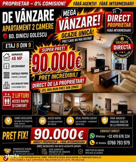 Apartament cu 2 camere decomandat în Gara de Nord