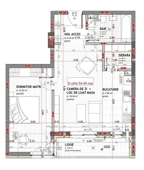 Apartament cu 2 camere semidecomandat, mobilat în Florești