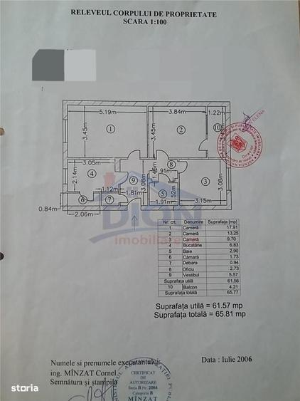 Apartament cu 3 camere decomandat în Valea Ialomiței