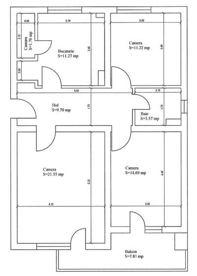 Apartament cu 3 camere decomandat în Central