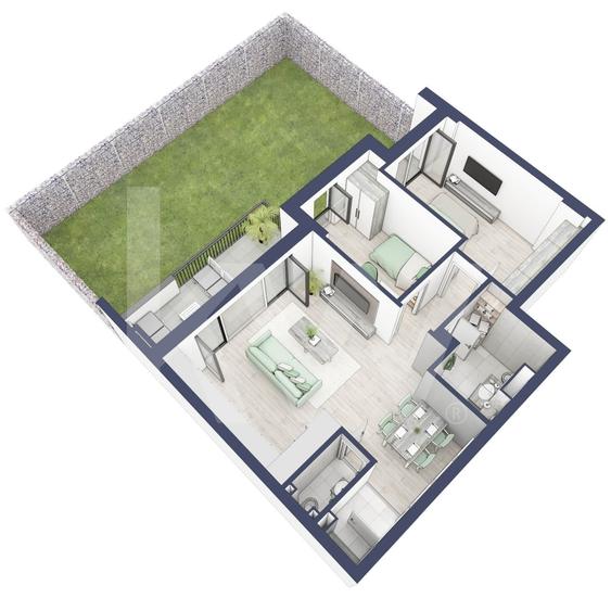 Apartament cu 3 camere semidecomandat în Turnișor