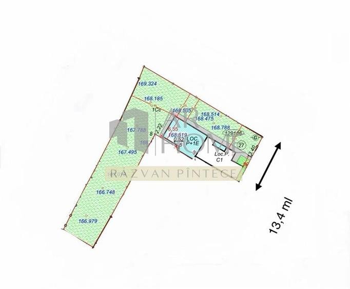 Teren Construcții intravilan de 839 mp, în Republicii