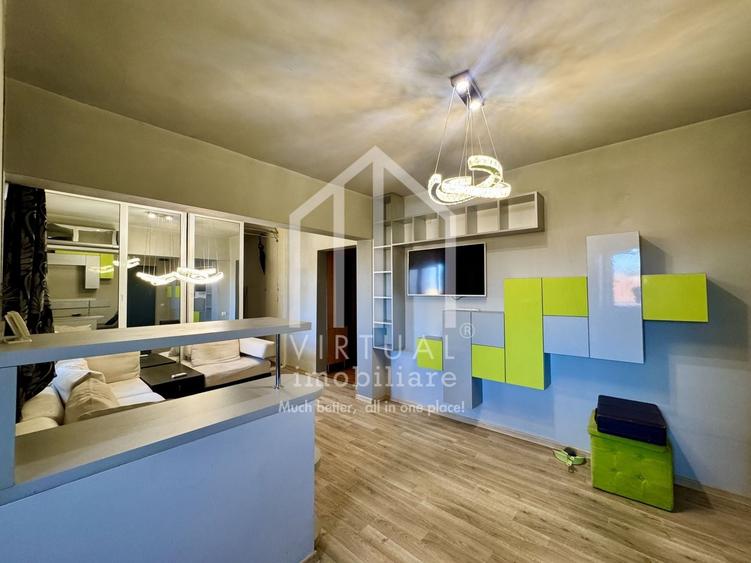 Apartament cu 3 camere semidecomandat, mobilat în Central