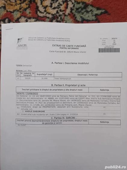 Teren de 31000 mp, în Căciulați