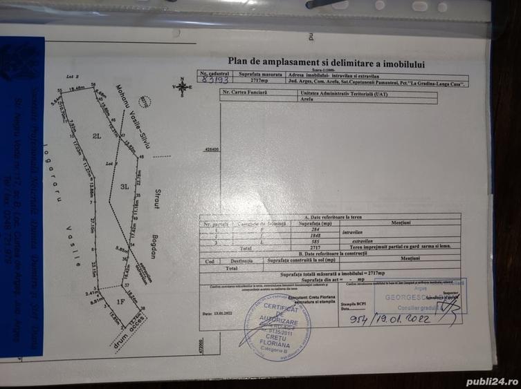 Teren de 2717 mp, în Căpățânenii Ungureni