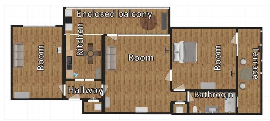 Apartament cu 3 camere semidecomandat, mobilat în Țiglina 2