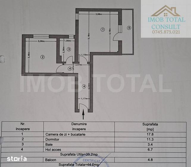 Apartament cu 2 camere decomandat în Trivale