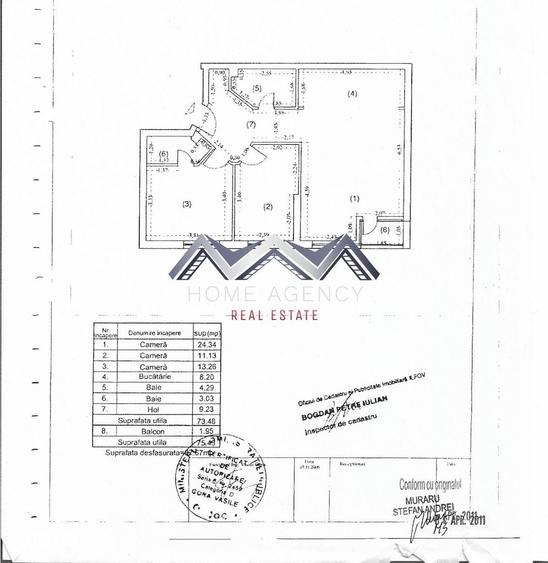 Apartament cu 3 camere, mobilat în Central