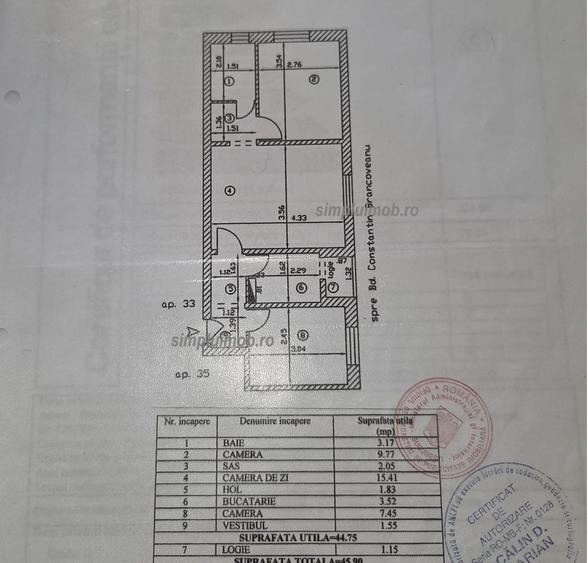 Apartament cu 3 camere decomandat, mobilat în Brâncoveanu