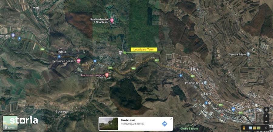 Teren de 2100 mp, în Baciu