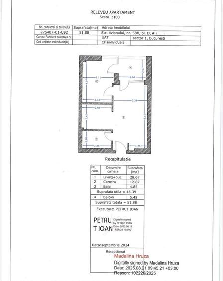 Apartament cu 2 camere semidecomandat în Aviației