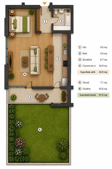 Priveliste de vis din Micul Penthouse, terasa + gradina 50 mp, Cetatea Brasov - 8