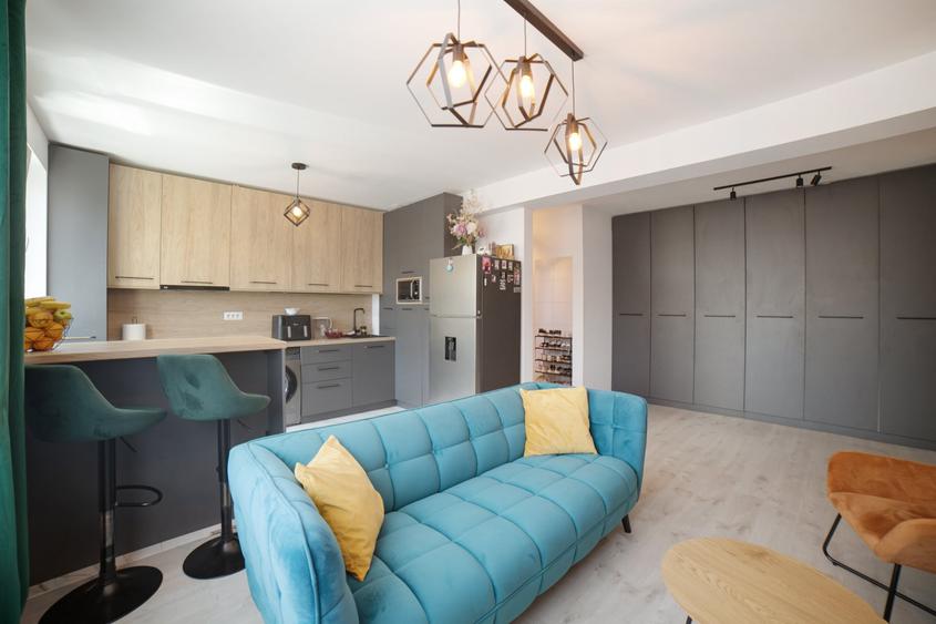 Apartament cu 3 camere semidecomandat, mobilat în Popești-Leordeni