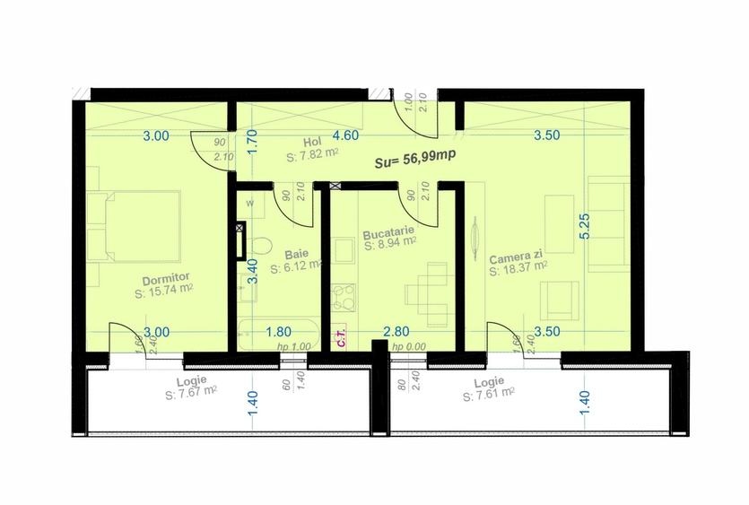 Apartament decomandat cu 2 camere si 2 balcoane ! Parcare inclusa! - 4
