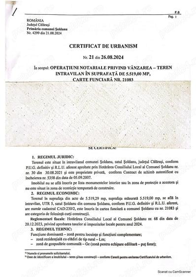Teren în Șoldanu