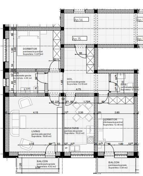 Apartament cu 3 camere decomandat în Sânpetru