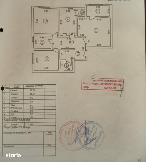 Apartament cu 3 camere decomandat în Micro 20