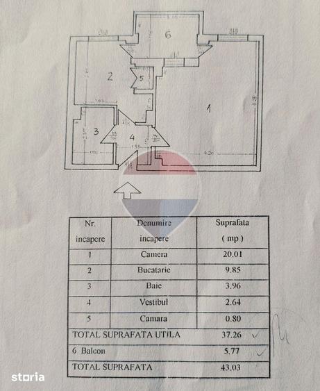 Apartament cu 2 camere decomandat în Central