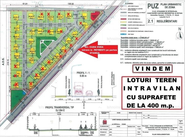 Teren Construcții intravilan de 400 mp, în Nord-Est