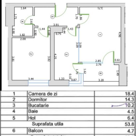 Apartament cu 2 camere decomandat în Bucureștii Noi