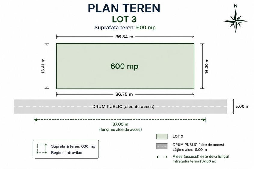 Teren intravilan de 1200 mp, utilita?i disponibile - 1