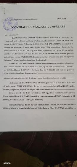 Teren de vanzare 909 mp in Com. Berceni, Str. Miorita - 3