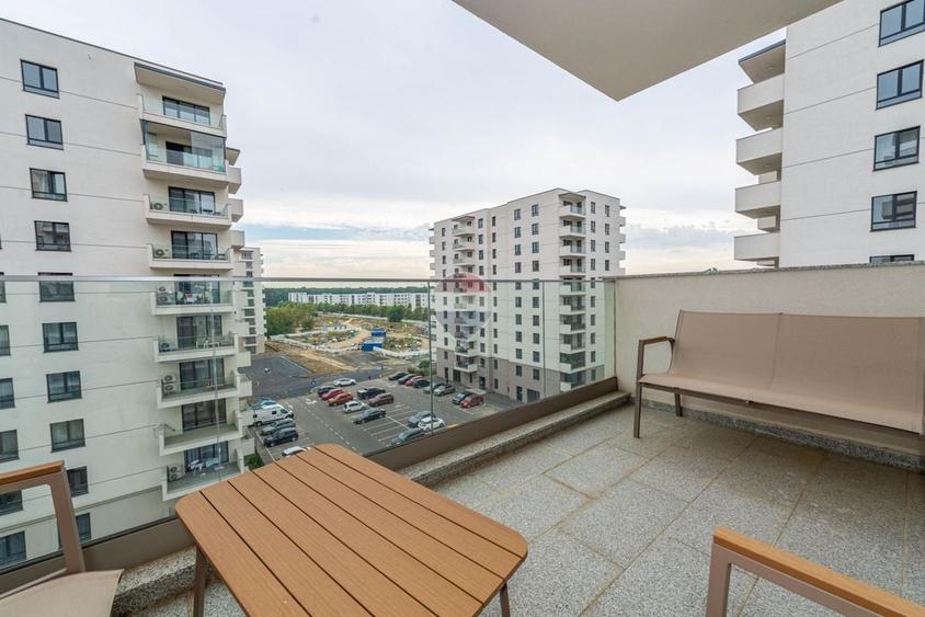 Apartament cu 2 camere semidecomandat, mobilat în Băneasa