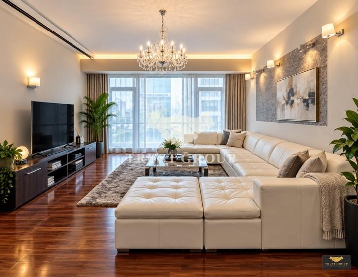 Apartament cu 4 camere semidecomandat, mobilat în Herăstrău