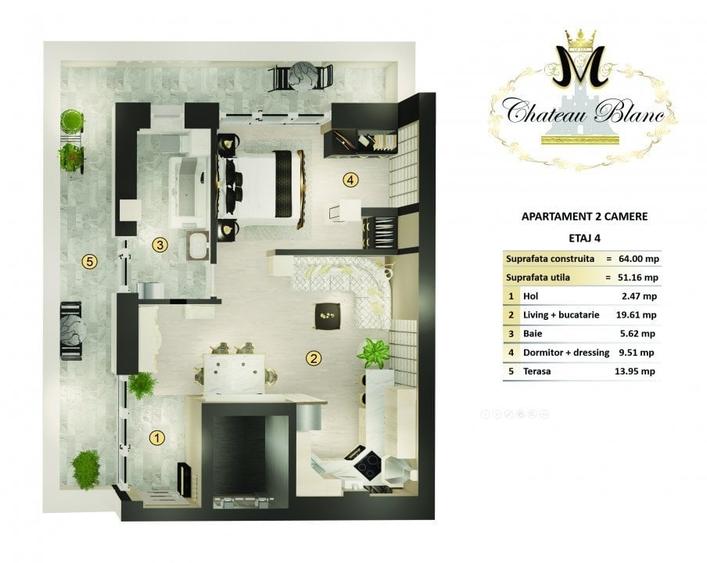 Apartament cu 2 camere decomandat în Străulești