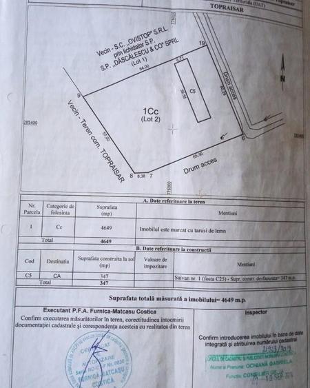Teren de 4649 mp, în Topraisar