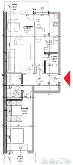 Apartament cu 2 camere decomandat în Trivale