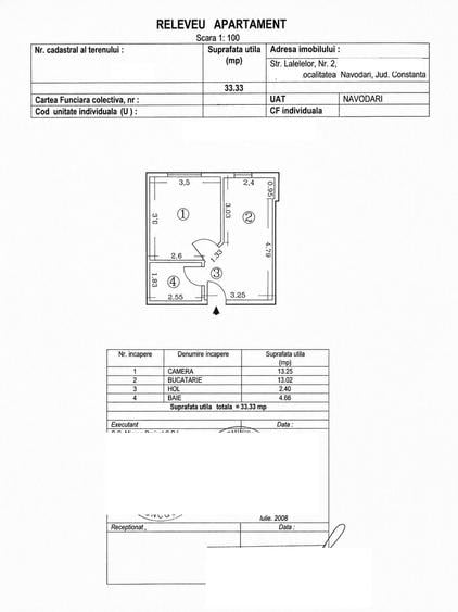 Apartament cu 2 camere decomandat în Central