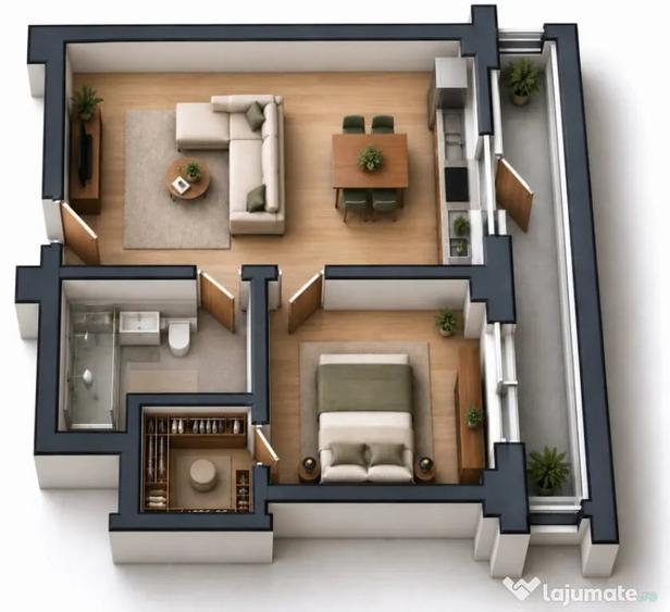Apartament cu 2 camere în Preajba
