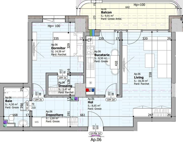Apartament cu 2 camere în Faleză